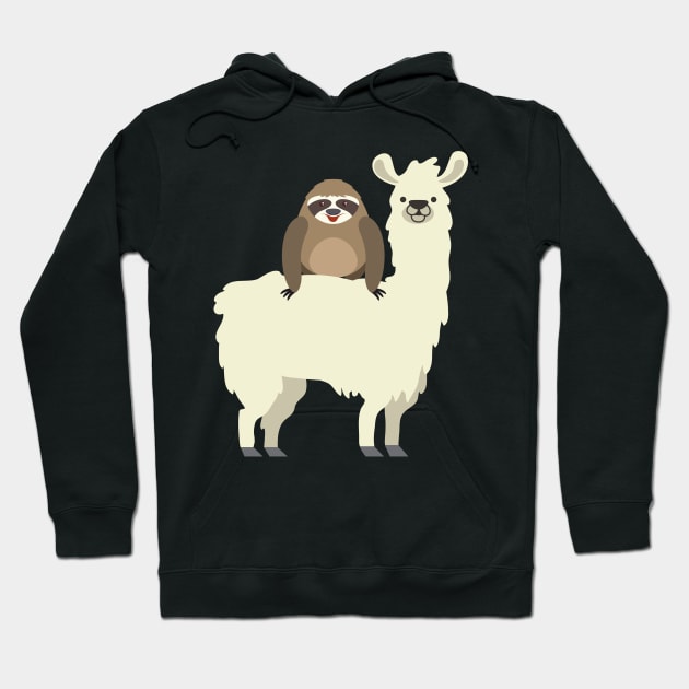 Cute & Funny Sloth Riding Llama Hoodie by theperfectpresents